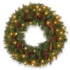 Christmas Central Pre-Lit Pine Cone Artificial Christmas Wreath, 24-Inch, Clear Lights -Northlight Shop dnat pc 24wlo 1 1 89887.1631812953