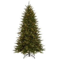 Christmas Central 7.5’ Pre-Lit Easton Spruce Medium Artificial Christmas Tree, Multicolor LED Lights