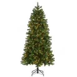 Christmas Central 6.5' Pre-Lit Downswept Douglas Fir Artificial Christmas Tree, Clear Lights