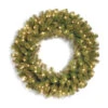 Pre-Lit Downswept Douglas Artificial Christmas Wreath - 36-Inch, Warm White LED Lights -Northlight Shop dnat pedd8 312l 36w1 1 64902.1664990321