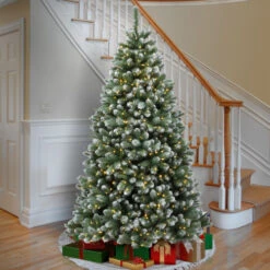 7.5’ Pre-Lit Finley Pine Artificial Christmas Tree - Clear Lights -Northlight Shop dnat pefi38 307 75 1 88806.1587645165