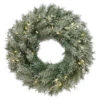 Christmas Central Pre-Lit Snowy Stonington Fir Artificial Christmas Wreath, 24-Inch, Warm White Lights -Northlight Shop dnat pegs3 300 24wb1 1 91435.1587645167