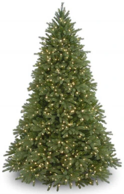 Christmas Central 9’ Pre-Lit Medium Jersey Fraser Fir Artificial Christmas Tree, White Lights
