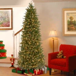 7.5' Pre-Lit Jersey Fraser Fir Contemporary Artificial Christmas Tree, Clear Lights -Northlight Shop dnat pejf1 362 75 2 33640.1663860516