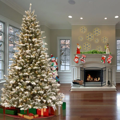 Christmas Central 7.5’ Pre-Lit Snowy Sheffield Spruce Artificial Christmas Tree, Warm White LED Lights 4 Christmas Central 7.5’ Pre-Lit Snowy Sheffield Spruce Artificial Christmas Tree, Warm White LED Lights - Image 2