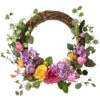 Green And Purple Floral Artificial Easter Wreath - 22-Inch, Unlit -Northlight Shop dnat rae bw30367a 1 1 52920.1587645073