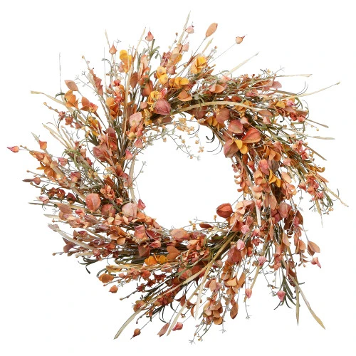 Christmas Central Wild Flowers Artificial Thanksgiving Wreath - 22-Inch, Unlit 3 Christmas Central Wild Flowers Artificial Thanksgiving Wreath - 22-Inch, Unlit