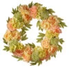 Peony Artificial Floral Wreath, Yellow And Pink 24-Inch