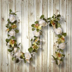 Christmas Central 72" White Rose & Calla Lily Garland -Northlight Shop dnat ras 477803n 1 4 97851.1633778561
