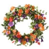 Orange And Green Morning Glory Artificial Floral Wreath - 22-Inch, Unlit -Northlight Shop dnat ras cdf5743w 1 1 75936.1587644856