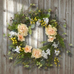 Christmas Central Yellow And Green Spring Flower Artificial Wreath - 20-Inch, Unlit -Northlight Shop dnat ras gfiw5015 1 3 60229.1587645145