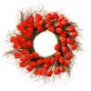 Tulip Artificial Floral Wreath, Red And Green 24-Inch -Northlight Shop dnat ras hy55724w r1 1 87816.1631812642