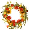 Floral Artificial Wreath With Sunflower And Orange/Yellow Mixed Flowers - 20-Inch -Northlight Shop dnat ras s0377c 1 82071.1631810856