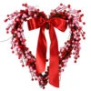 Pink And Red Berries With Ribbon Artificial Valentine Heart Wreath - 14-Inch, Unlit -Northlight Shop dnat rav lw170347 1 1 99014.1587644855