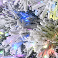 Christmas Central 3' Pre-lit Potted Evergreen Flocked Artificial Christmas Tree, Fiber Optic Lights -Northlight Shop dnat szef7 100l 36 1 5 84230.1648950390