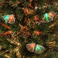 Christmas Central 3' Pre-lit Potted Double Bell Artificial Christmas Tree, Fiber Optic Lights -Northlight Shop dnat szfx7 165l 36 3 34874.1663860523