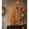 Christmas Central 4' Pre-Lit Slim Champagne Gold Tinsel Artificial Christmas Tree, Clear Lights -Northlight Shop dnat tt33 302 40 2 04596.1665174306