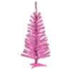 Christmas Central 4' Pre-Lit Medium Pink Tinsel Artificial Christmas Tree, Clear Lights -Northlight Shop dnat tt33 306 40 1 31423.1587645072