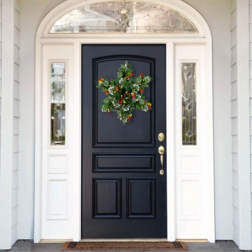 Pre-Lit 32” Wintry Pine(R) Snowflake Artificial Christmas Wreath - 32-Inch, Battery Operated Warm White Clear LED Lights 4 Pre-Lit 32” Wintry Pine(R) Snowflake Artificial Christmas Wreath - 32-Inch, Battery Operated Warm White Clear LED Lights - Image 2