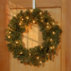 Pre-Lit Fir Artificial Christmas Wreath - 24-Inch, Clear Lights 7 Pre-Lit Fir Artificial Christmas Wreath - 24-Inch, Clear Lights -Northlight Shop dnat wpro7 24wlo 3 97109.1587645072