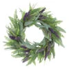 Green And Purple Faux Twig Spring Floral Wreath - 24-Inch, Unlit - 34256636