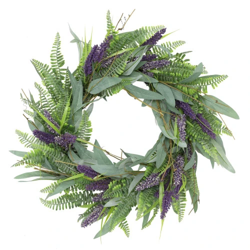 Green And Purple Faux Twig Spring Floral Wreath - 24-Inch, Unlit - 34256636 3 Green And Purple Faux Twig Spring Floral Wreath - 24-Inch, Unlit - 34256636