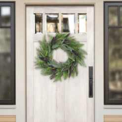 Green And Purple Faux Twig Spring Floral Wreath - 24-Inch, Unlit - 34256636 7 Green And Purple Faux Twig Spring Floral Wreath - 24-Inch, Unlit - 34256636 -Northlight Shop dpul 305 dw0620 24 3 42472.1588399259