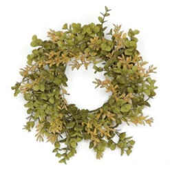 Eucalyptus Leaves Artificial Spring Wreath, Green 8-Inch - 33723058