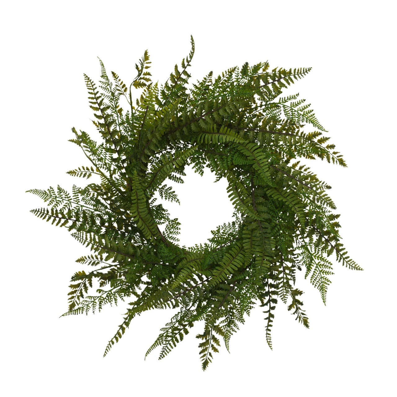 Fern Twig Round Artificial Wreath, Green 26-Inch 3 Fern Twig Round Artificial Wreath, Green 26-Inch
