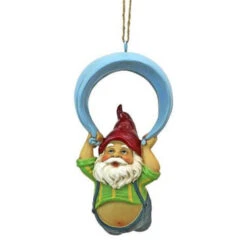 8.5" Parachuting Gnome Hand Painted Outdoor Garden Statue
