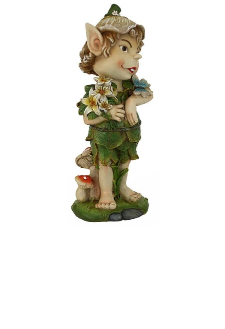 12.5" Perry The Pixie Mythical Garden Gnome Statue 5 12.5" Perry The Pixie Mythical Garden Gnome Statue - Image 3