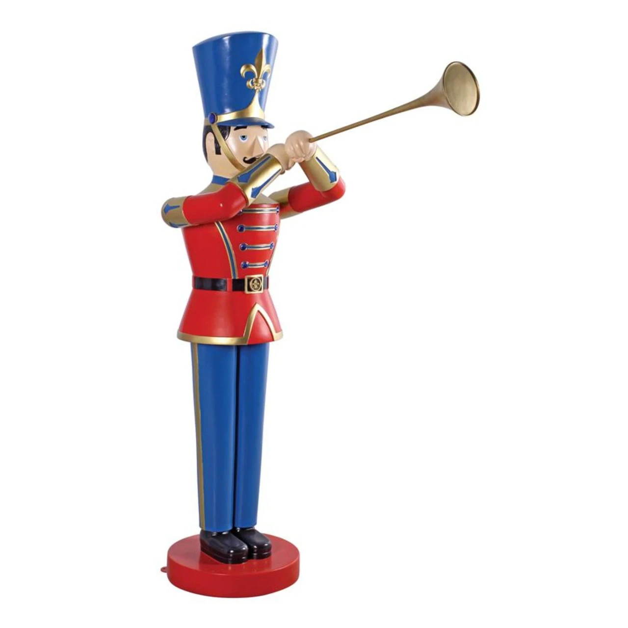 48" Red And Blue Medium Trumpeting Soldier Christmas Figure 3 48" Red And Blue Medium Trumpeting Soldier Christmas Figure
