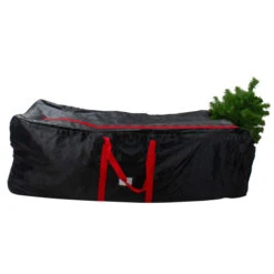 58" Black Rolling Artificial Christmas Tree Storage Chest For 9ft Trees