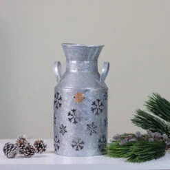 12" Silver Metal Cutout Snowflake Christmas Milk Jug 7 12" Silver Metal Cutout Snowflake Christmas Milk Jug -Northlight Shop gerson 2352570 b 3 47319.1665611632