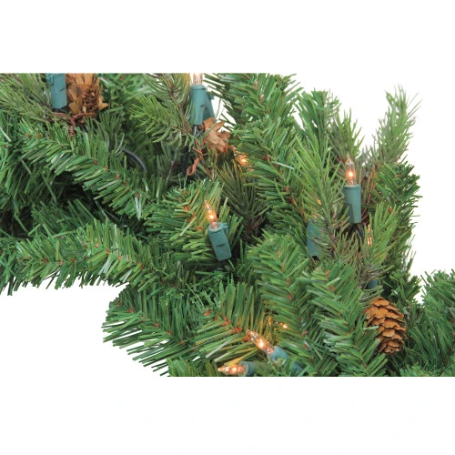 Pre-Lit Green Hunter Fir Artificial Christmas Wreath - 24-Inch, Clear Lights 4 Pre-Lit Green Hunter Fir Artificial Christmas Wreath - 24-Inch, Clear Lights - Image 2