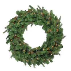Pre-Lit Green Hunter Fir Artificial Christmas Wreath - 24-Inch, Clear Lights