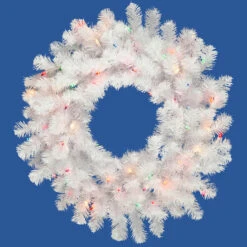 Pre-Lit Spruce Artificial Christmas Wreath - 48-Inch, Multi-Color Lights