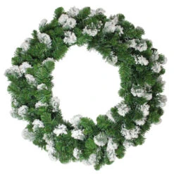 Snowy Flocked Colorado Pine Artificial Christmas Wreath, 30-Inch, Unlit
