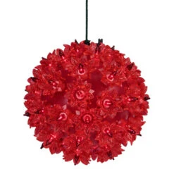 Red Lighted Hanging Starlight Sphere Outdoor Christmas Decoration 6" (150MM)
