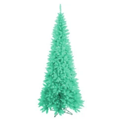9' Pre-Lit Slim Seafoam Green Ashley Spruce Christmas Tree - Clear And Green Lights