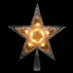 Kurt Adler 11" Lighted Silver Star With Cut-Out Design Christmas Tree Topper - Clear Lights -Northlight Shop ksa ul1212 c 4 56540.1588414686