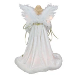 Kurt Adler 16" Lighted Ivory And Gold Angel Christmas Tree Topper - Clear Lights - UL2216 -Northlight Shop ksa ul2216 2 45997.1588402549