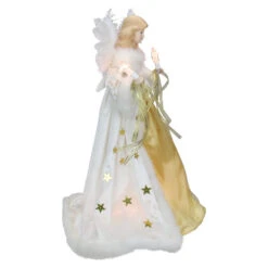 Kurt Adler 16" Lighted Ivory And Gold Angel Christmas Tree Topper - Clear Lights - UL2216 -Northlight Shop ksa ul2216 3 93903.1588402550