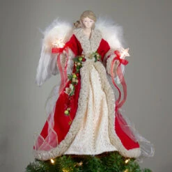 Kurt Adler 16" Red And Ivory Poinsettia Angel Christmas Tree Topper - 33752004 11 Kurt Adler 16" Red And Ivory Poinsettia Angel Christmas Tree Topper - 33752004 -Northlight Shop ksa ul2218 5 19205.1588405772