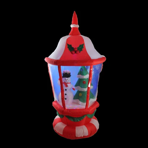 6' Pre-lit Inflatable Lantern With Snowman And Christmas Tree Outdoor Decor 5 6' Pre-lit Inflatable Lantern With Snowman And Christmas Tree Outdoor Decor - Image 3