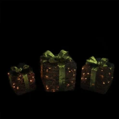 Northlight Set Of 3 Brown And Green Lighted Glitter Gift Boxes Christmas Decoration 12" -Northlight Shop lgdwtchk5l9lygwslwxrnmps29toisin 08620.1588414978