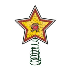 10" Lighted Red And Brown Star NCAA Maryland Terrapins Christmas Tree Topper