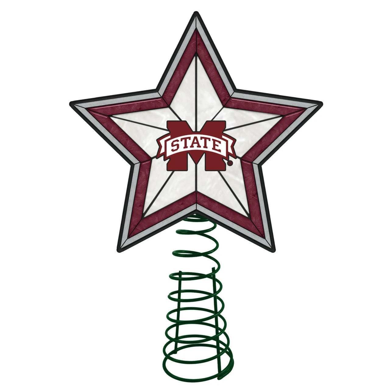 10" Red And White Star NCAA Mississippi State Bulldogs Christmas Tree Topper 3 10" Red And White Star NCAA Mississippi State Bulldogs Christmas Tree Topper