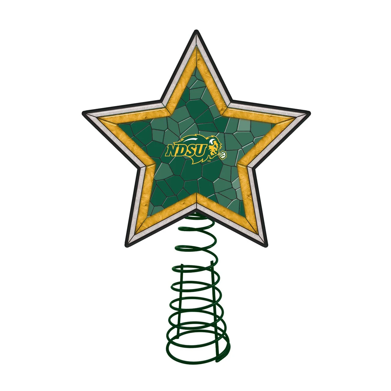 10" Lighted Green And Yellow Star NCAA North Dakota State Bison Christmas Tree Topper 3 10" Lighted Green And Yellow Star NCAA North Dakota State Bison Christmas Tree Topper