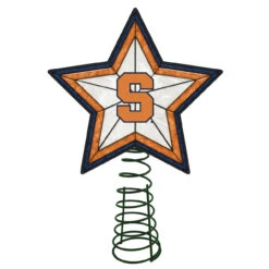 10" Lighted White Star NCAA Syracuse Orange Christmas Tree Topper